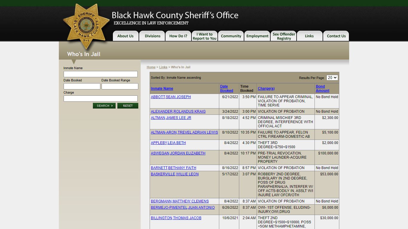 Who's In Jail - bhcso.org